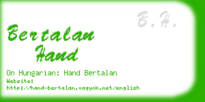 bertalan hand business card